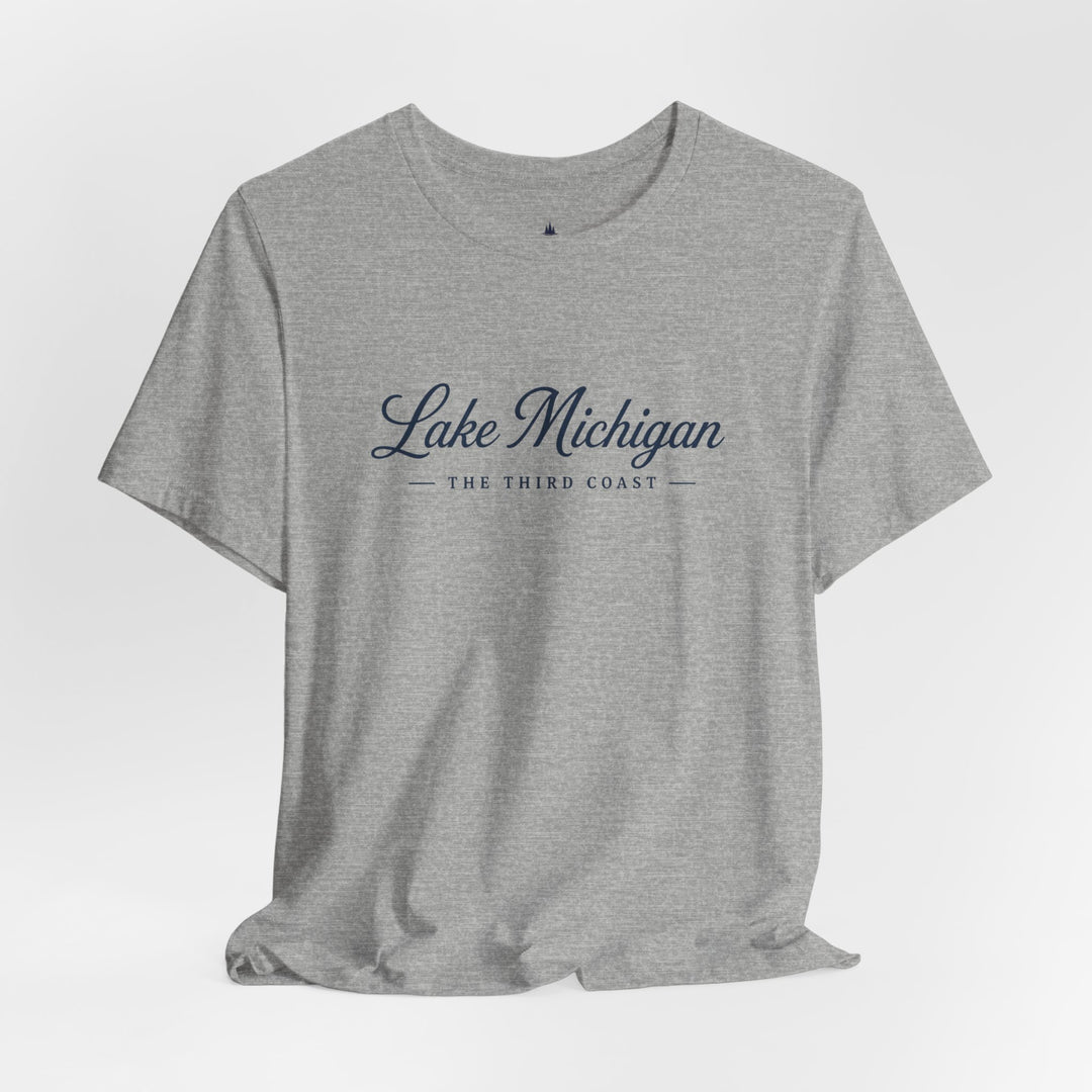 Lake Michigan Tee — "Lake Michigan: The Third Coast" Script T-Shirt