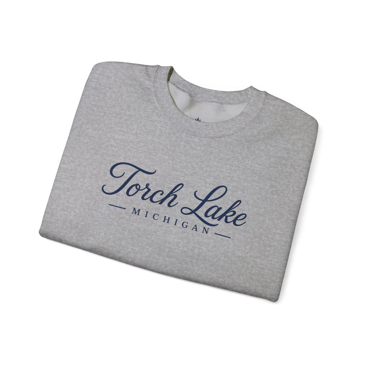 Torch Lake Michigan Crewneck Sweatshirt - Torch Lake Script Sweatshirt