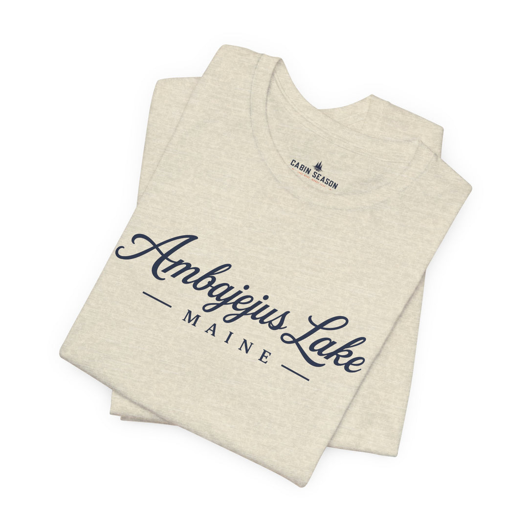 Ambajejus Lake Shirt - Maine Script Tee