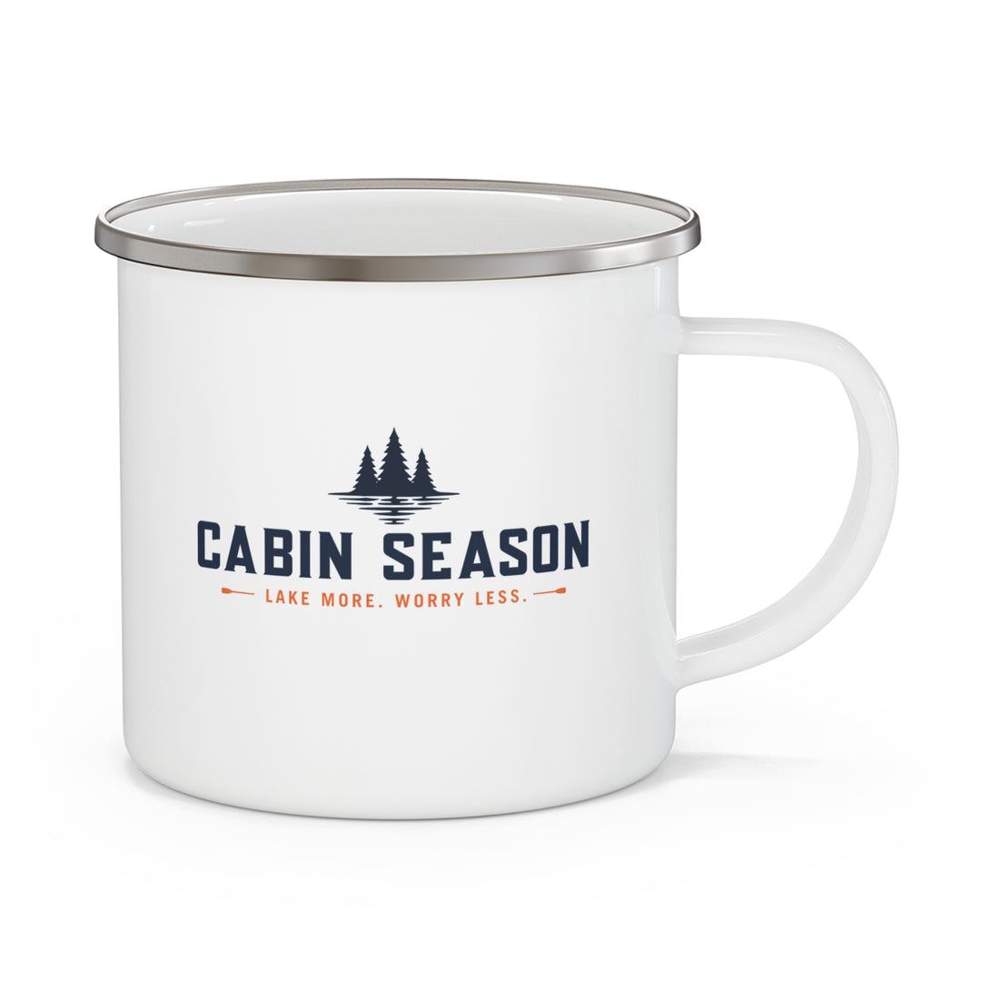 Cabin Season Camp Mug — "Lake More, Worry Less" Outdoors Coffee Cup