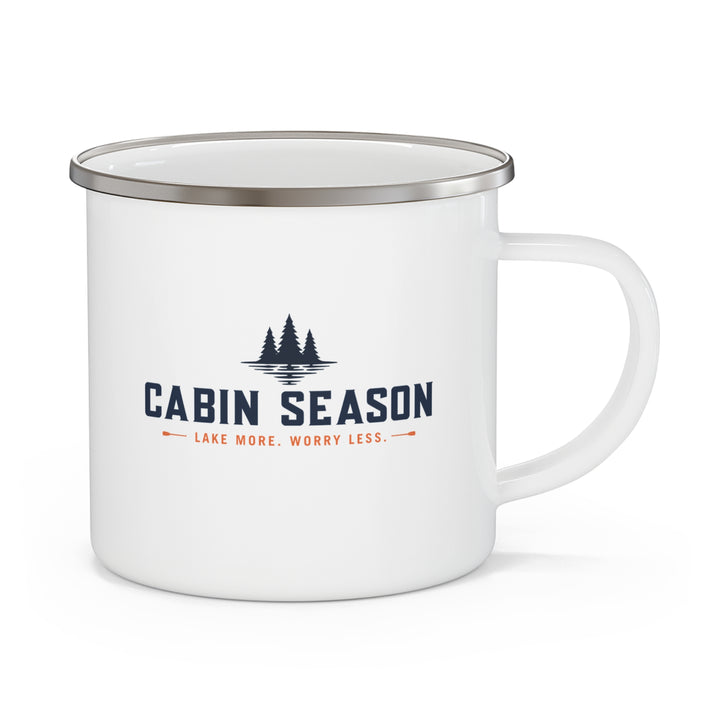 Cabin Season Camp Mug — "Lake More, Worry Less" Outdoors Coffee Cup