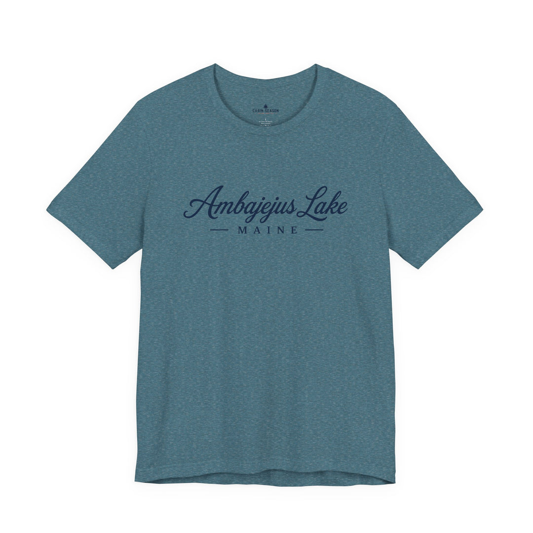 Ambajejus Lake Shirt - Maine Script Tee