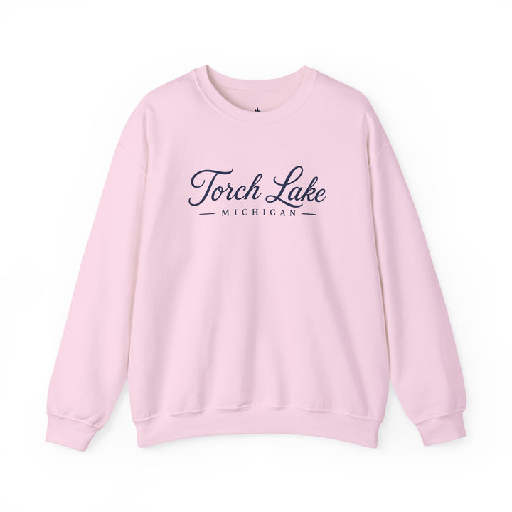 Torch Lake Michigan Crewneck Sweatshirt - Torch Lake Script Sweatshirt
