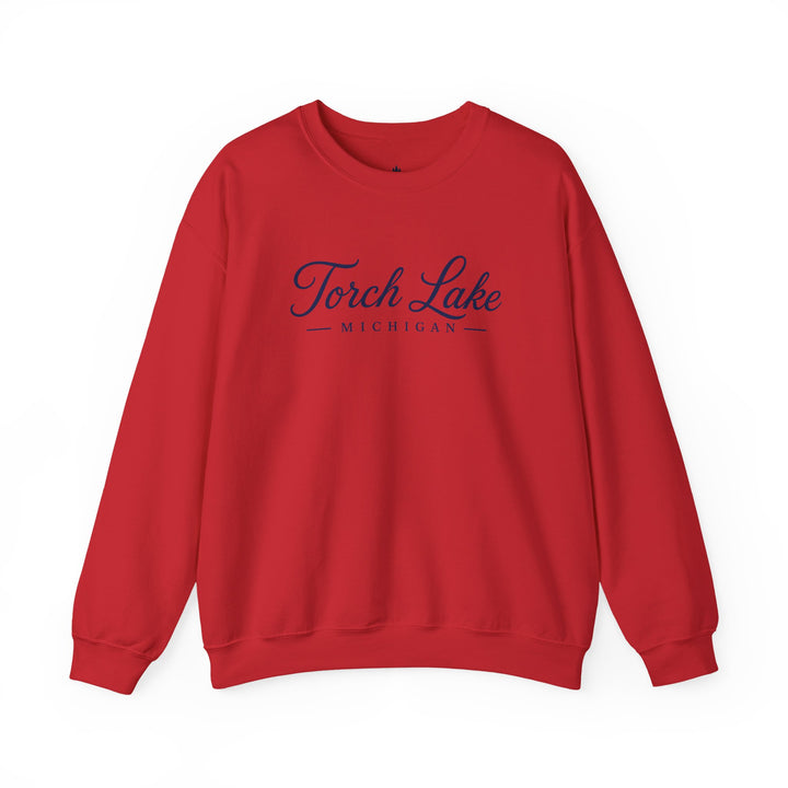 Torch Lake Michigan Crewneck Sweatshirt - Torch Lake Script Sweatshirt
