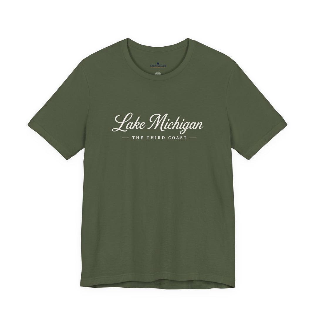 Lake Michigan Tee — "Lake Michigan: The Third Coast" Script T-Shirt