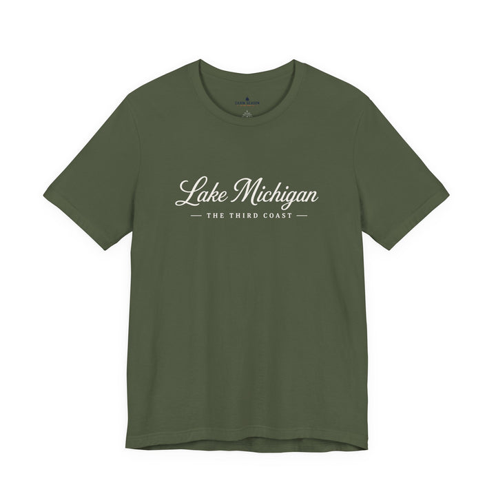 Lake Michigan Tee — "Lake Michigan: The Third Coast" Script T-Shirt