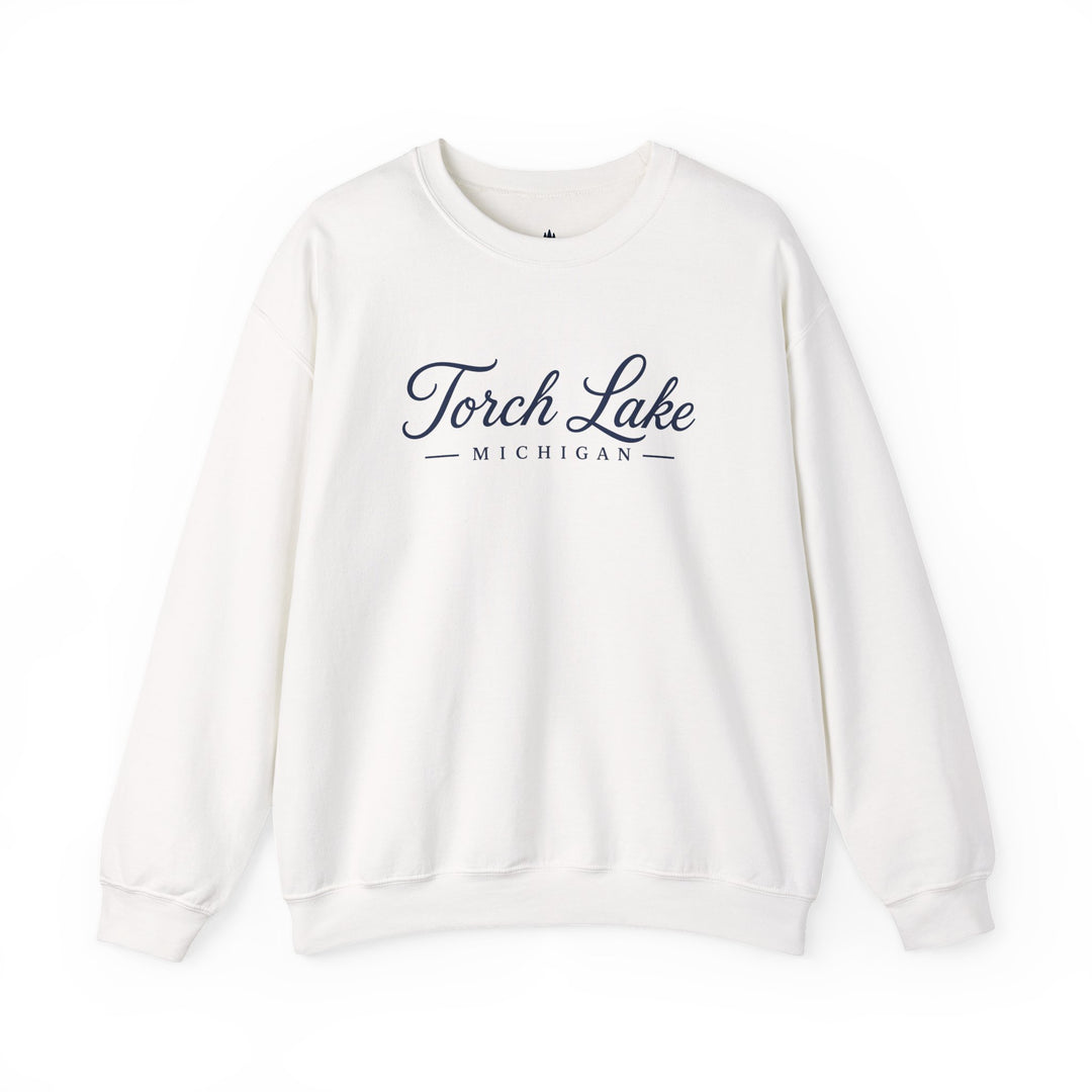 Torch Lake Michigan Crewneck Sweatshirt - Torch Lake Script Sweatshirt