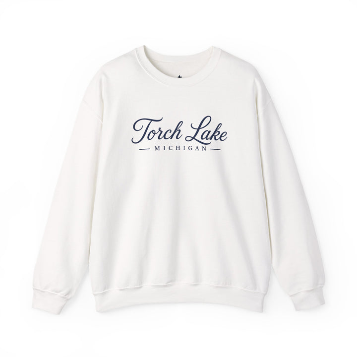 Torch Lake Michigan Crewneck Sweatshirt - Torch Lake Script Sweatshirt