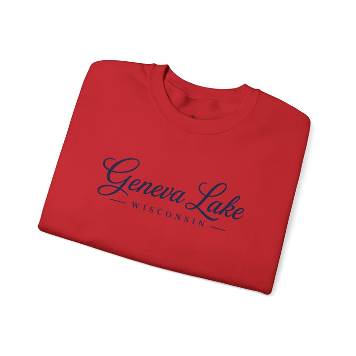 Geneva Lake Wisconsin Crewneck Sweatshirt - Geneva Script Sweatshirt