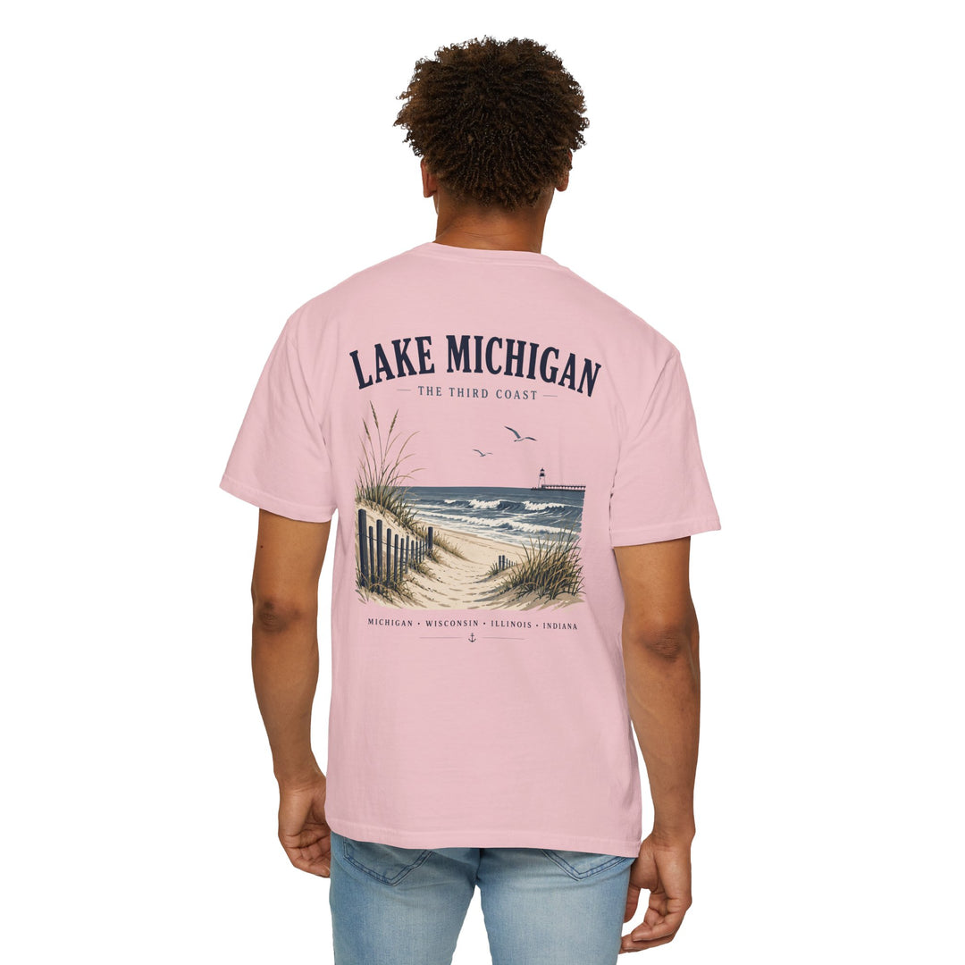 Lake Michigan Beach T-Shirt — Vintage Coastal Scenic Tee