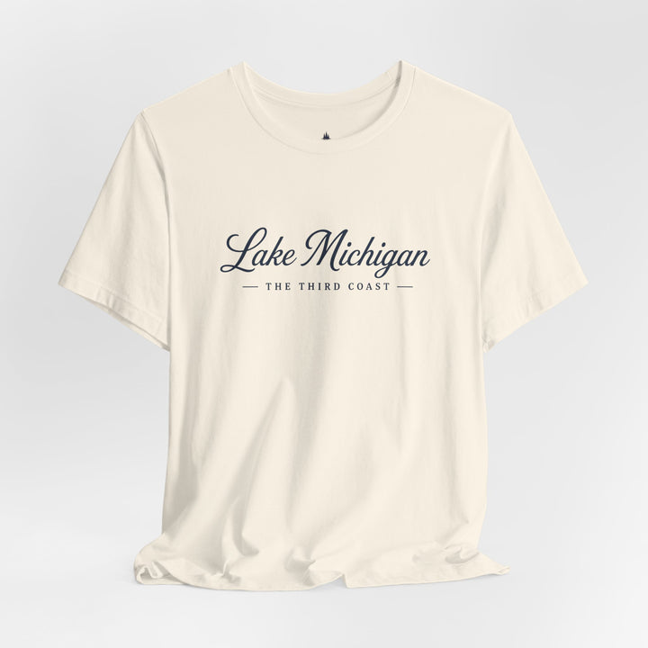 Lake Michigan Tee — "Lake Michigan: The Third Coast" Script T-Shirt