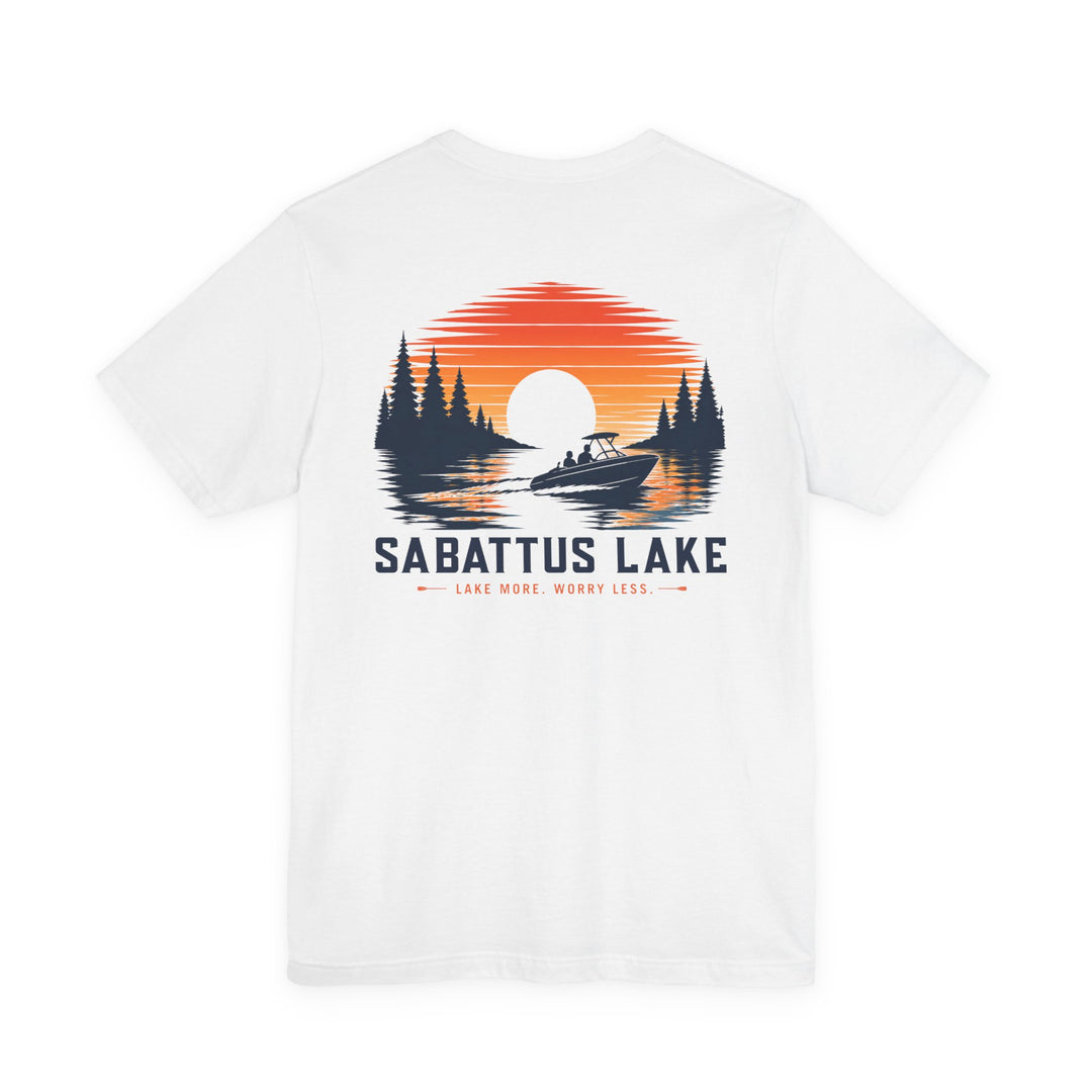 Sabattus Lake Sunset Boat Tee