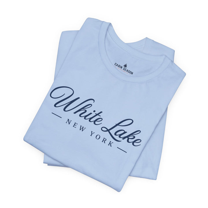 White Lake New York Tee - Vintage Script Lake Town T-Shirt