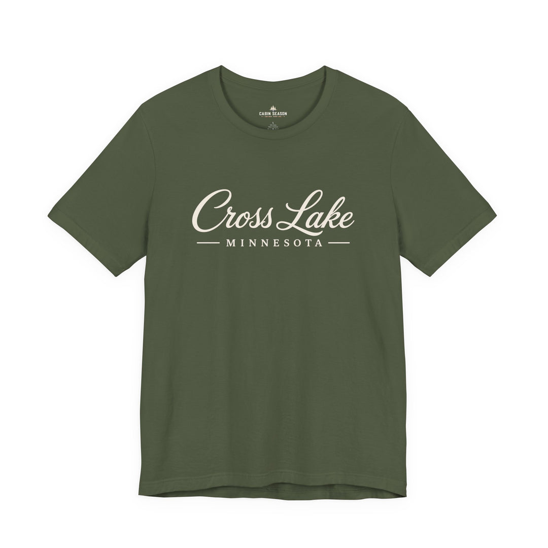 Cross Lake Minnesota Tee — Cross Lake Script T-Shirt