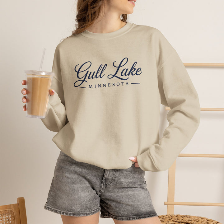Gull Lake Minnesota Crewneck Sweatshirt - Gull Lake Script Sweatshirt