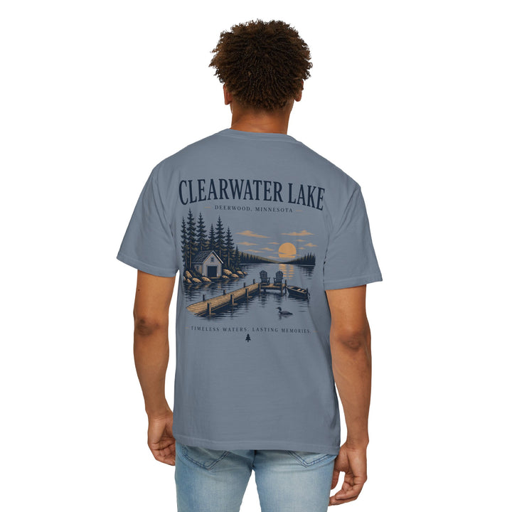 Clearwater Lake- Deerwood, MN Tee — "Timeless Waters. Lasting Memories" Shirt
