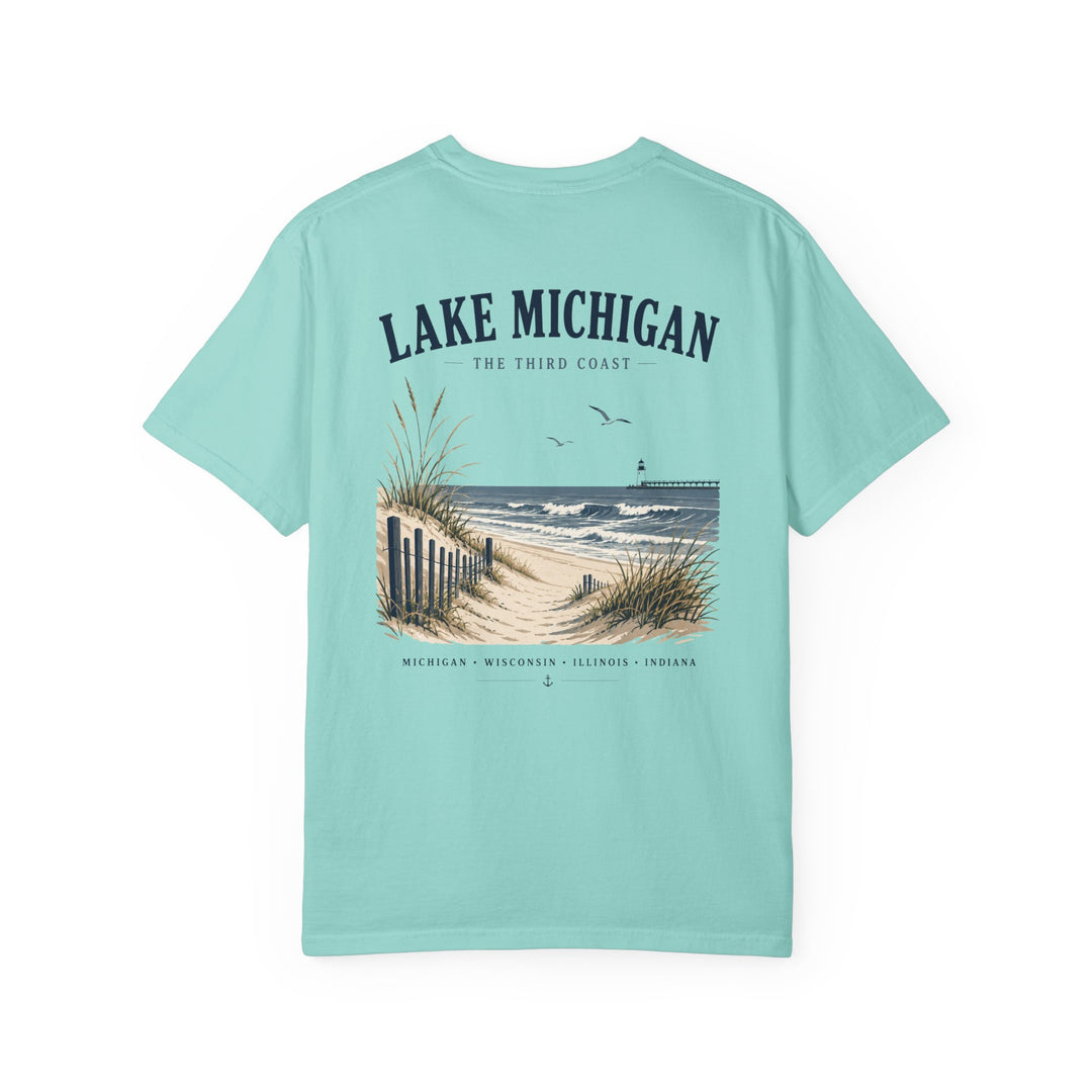 Lake Michigan Beach T-Shirt — Vintage Coastal Scenic Tee
