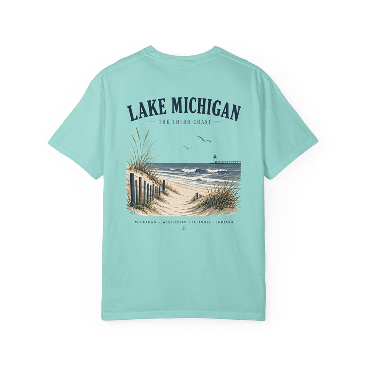 Lake Michigan Beach T-Shirt — Vintage Coastal Scenic Tee