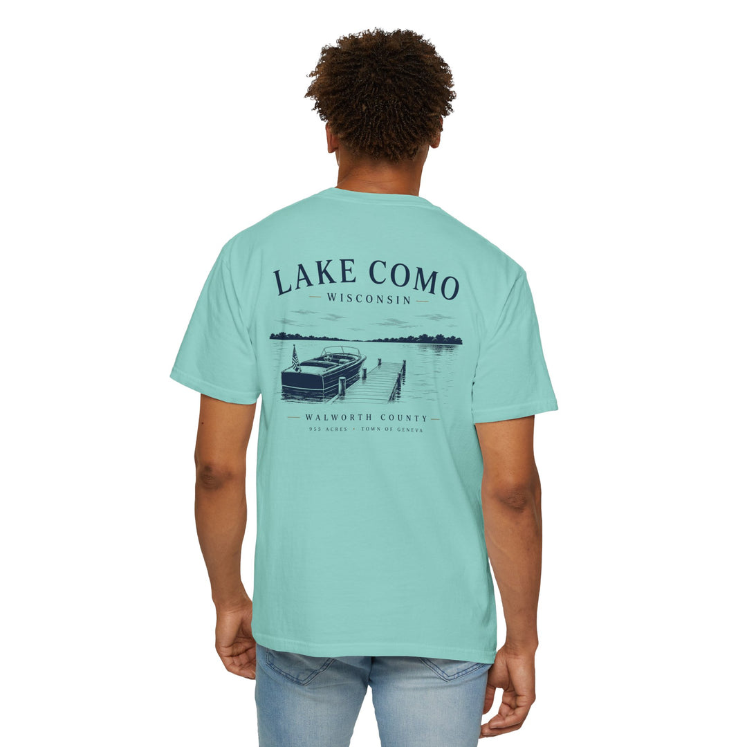 Lake Como Wisconsin T-Shirt — Vintage Dock &amp; Boat Graphic Tee