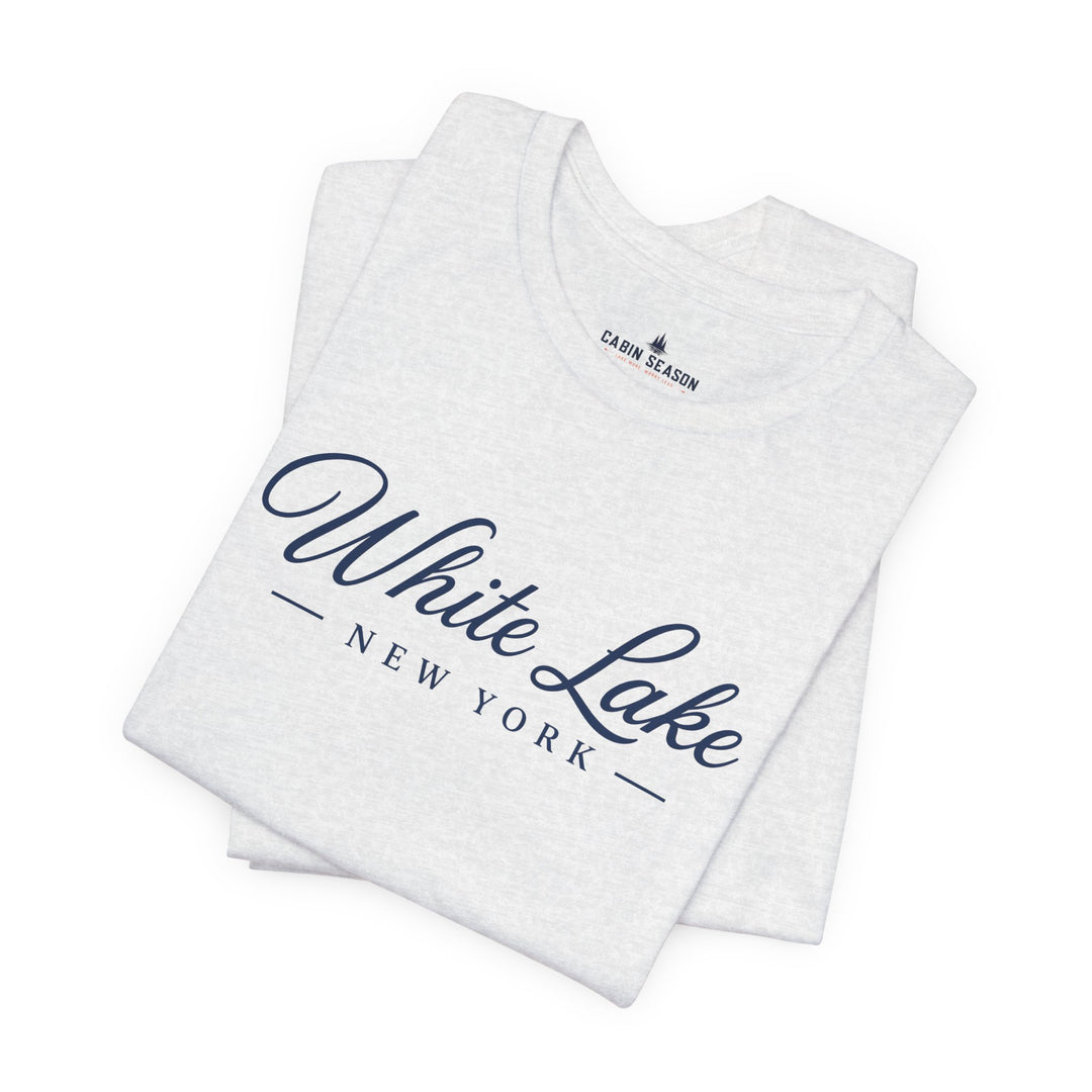 White Lake New York Tee - Vintage Script Lake Town T-Shirt