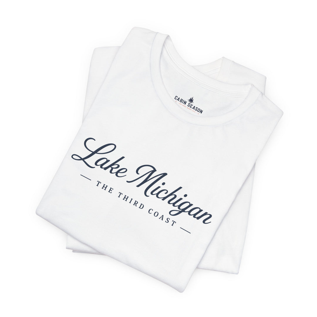 Lake Michigan Tee — "Lake Michigan: The Third Coast" Script T-Shirt