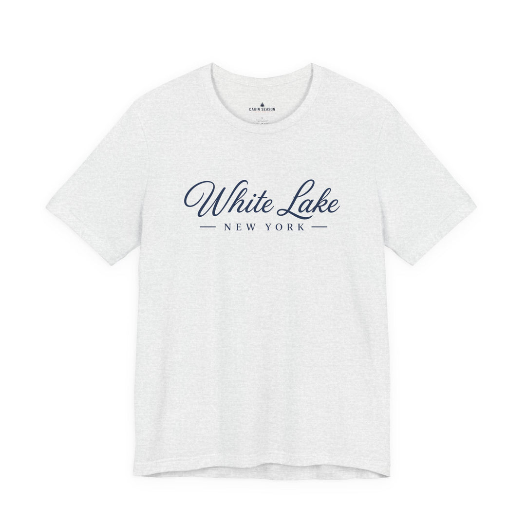 White Lake New York Tee - Vintage Script Lake Town T-Shirt