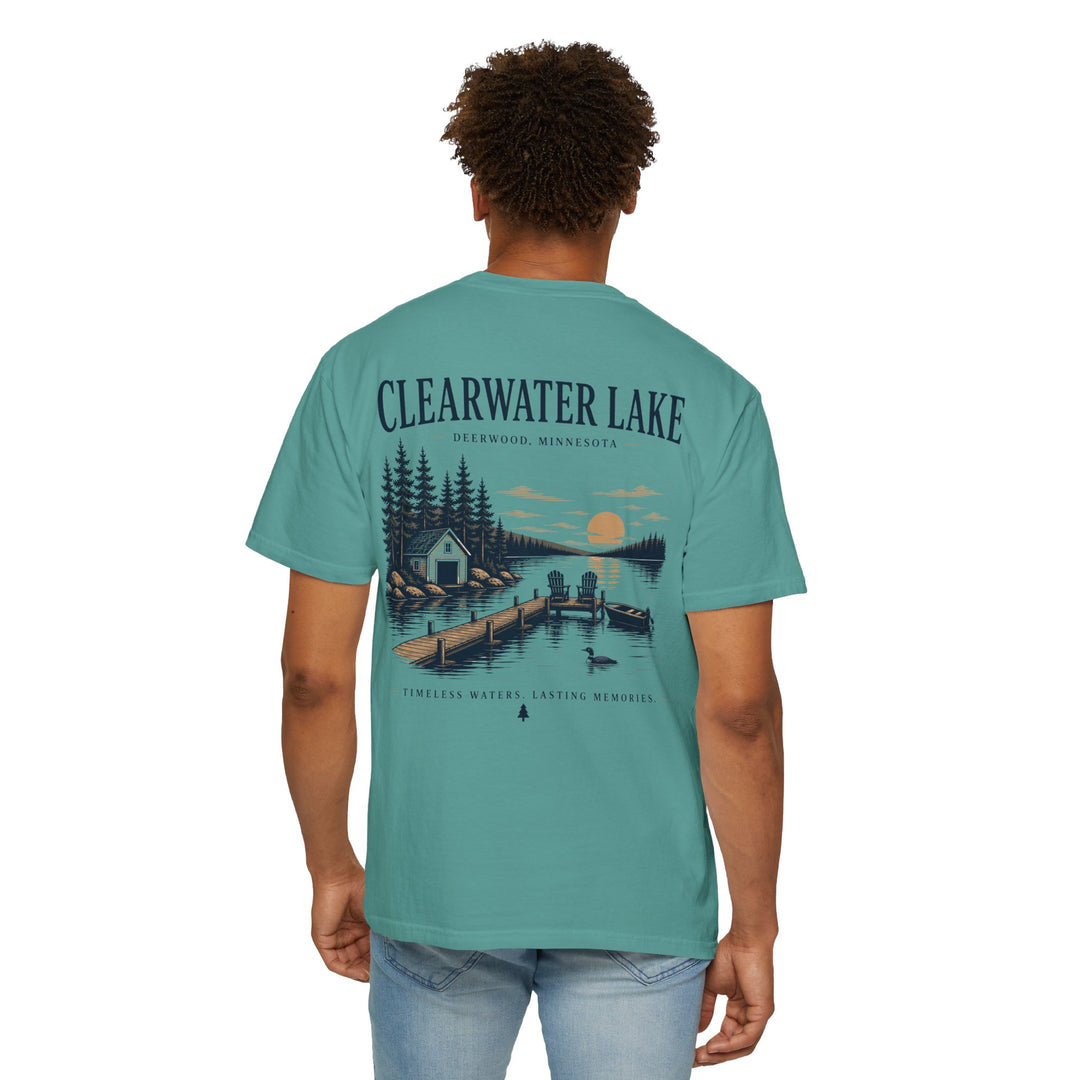 Clearwater Lake- Deerwood, MN Tee — "Timeless Waters. Lasting Memories" Shirt