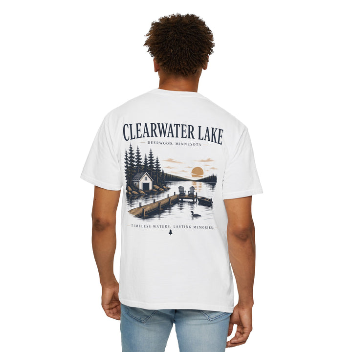 Clearwater Lake- Deerwood, MN Tee — "Timeless Waters. Lasting Memories" Shirt
