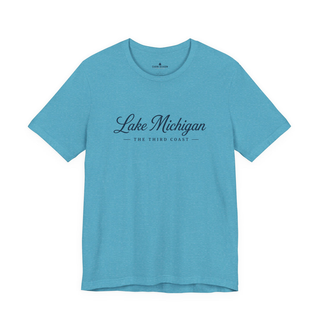 Lake Michigan Tee — "Lake Michigan: The Third Coast" Script T-Shirt