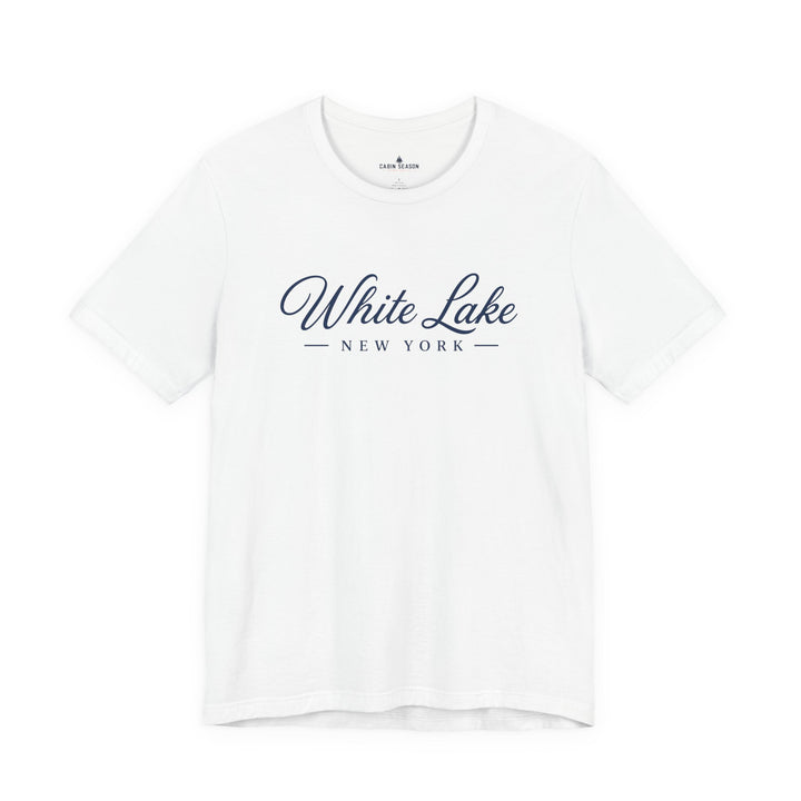 White Lake New York Tee - Vintage Script Lake Town T-Shirt