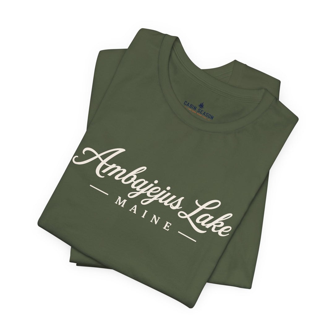 Ambajejus Lake Shirt - Maine Script Tee