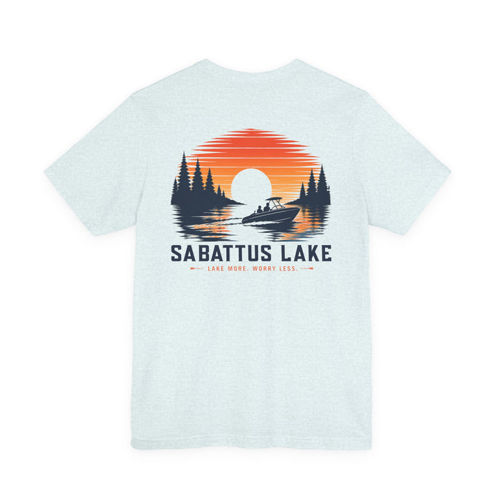 Sabattus Lake Sunset Boat Tee