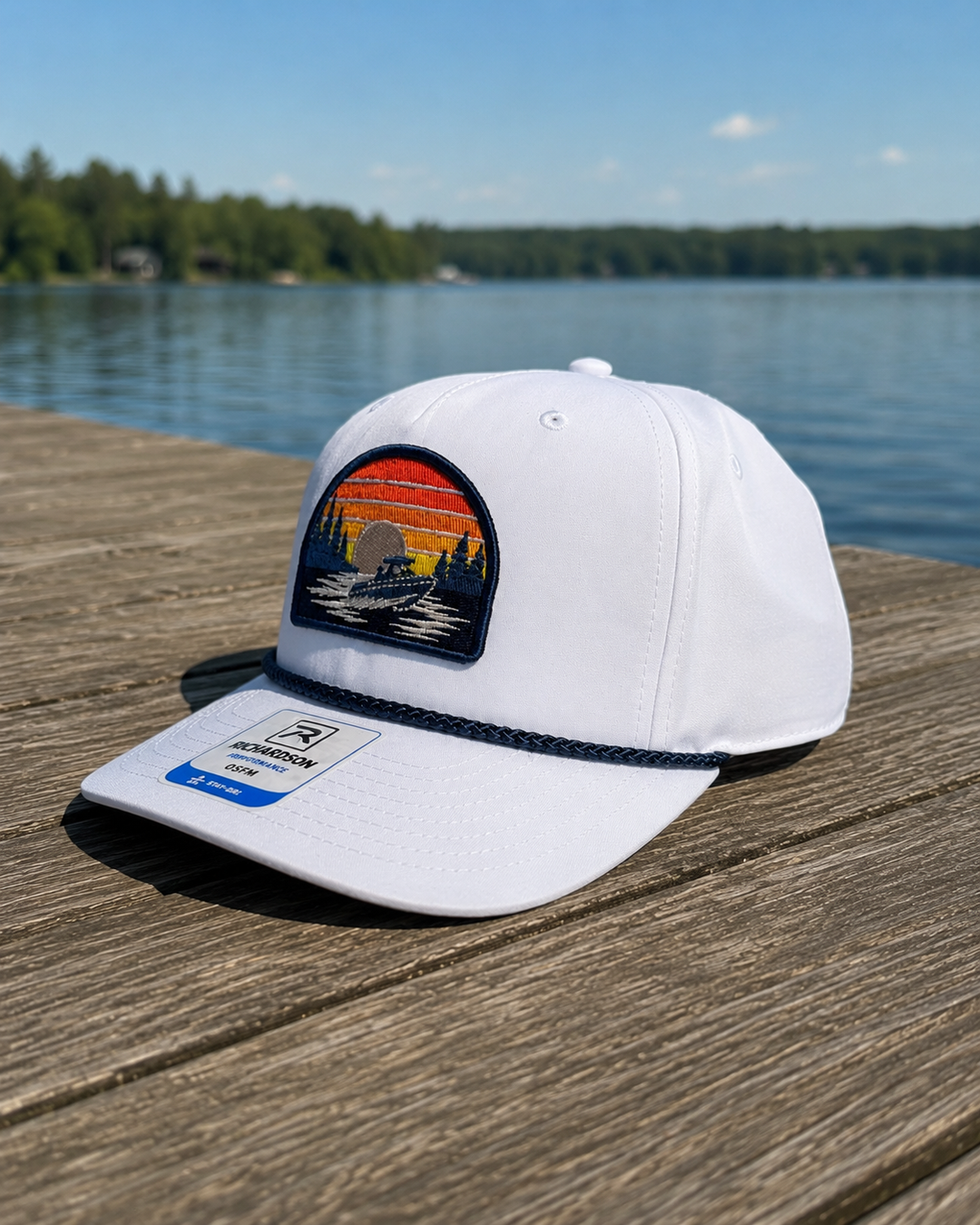 Lake Sunset Boat Patch Hat