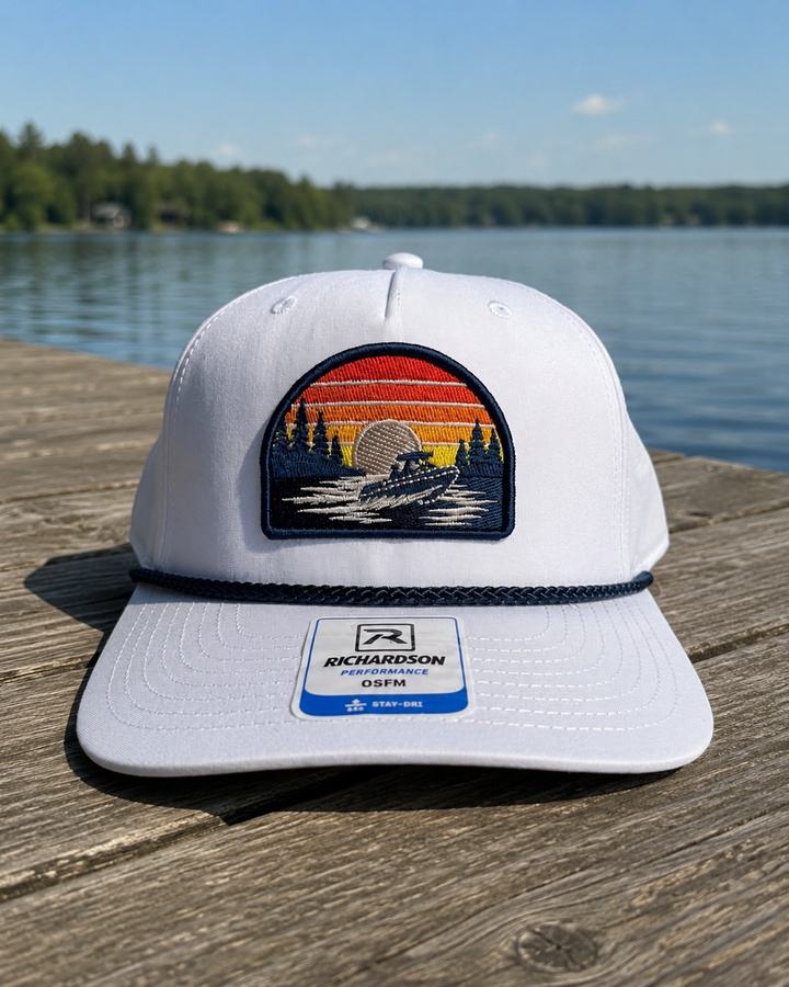 Lake Sunset Boat Patch Hat